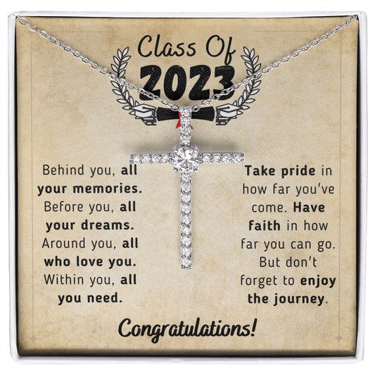 Graduation Class Of 2023 - Cross Necklace For Women