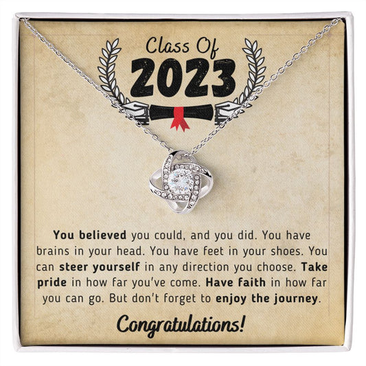 Class Of 2023 - Love Knot Necklace - Graduation Gift