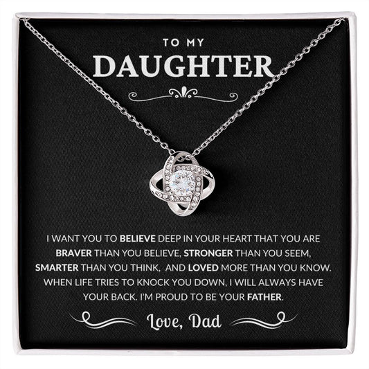 To My Daughter - Love Knot Necklace - 2