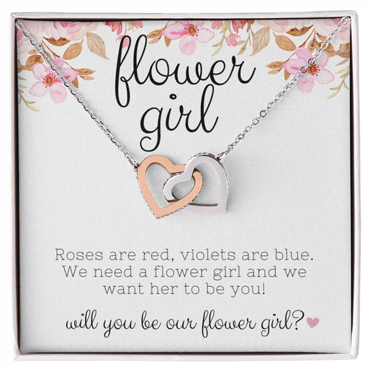 Flower Girl Interlocking Hearts Necklace