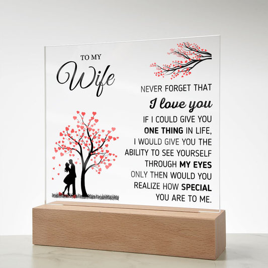 To My Wife - Square Acrylic Plaque Gift