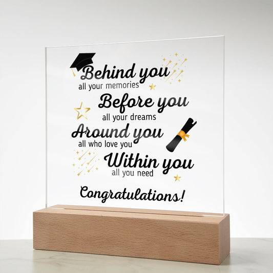 Graduation - Class Of 2024 - Square Acrylic Plaque Gift