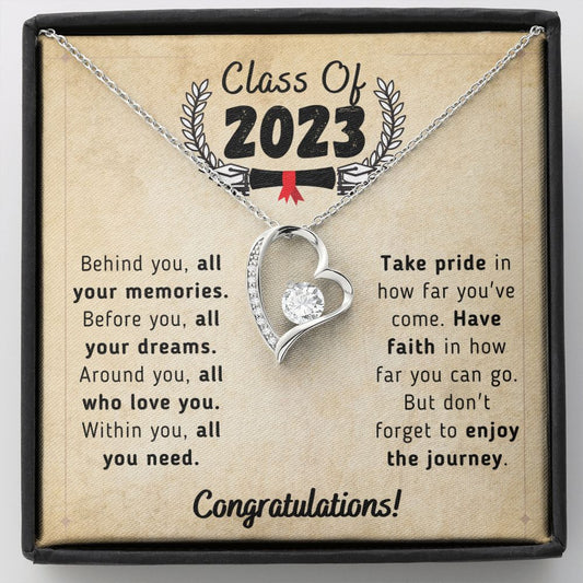 Graduation Class Of 2023 - Forever Love Heart Necklace Gift