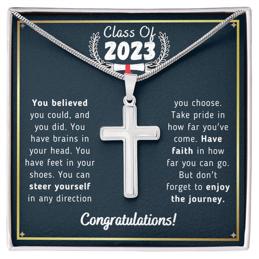 Class Of 2023 Graduation - Have Faith - Cross Necklace Gift