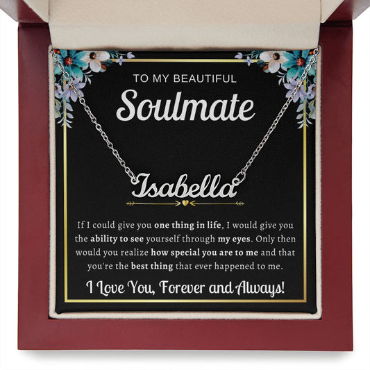 Personalized Name Necklace - To My Beautiful Soulmate