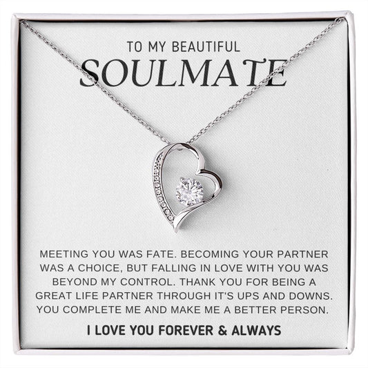 To My Beautiful Soulmate - Heart Necklace