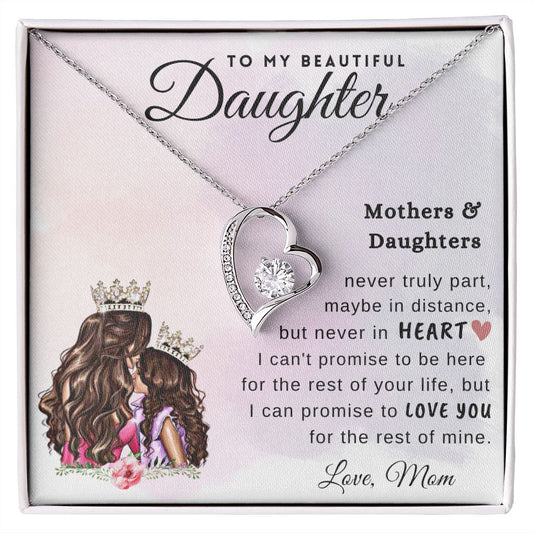 To My Daughter - Love, Mom - Forever Love Necklace