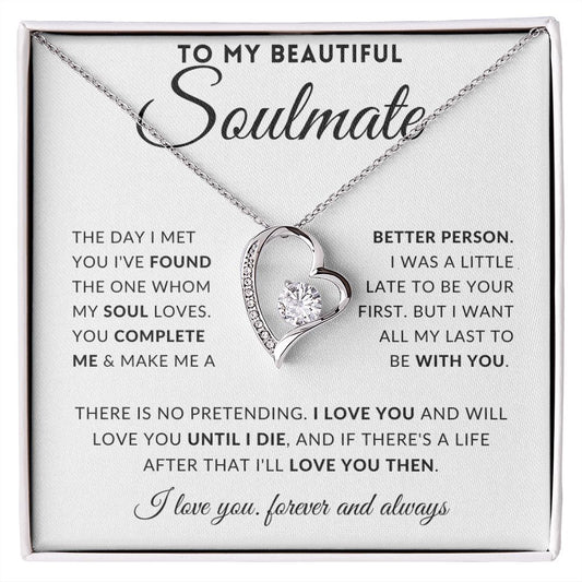 To My Soulmate - You Are The One - Heart Necklace